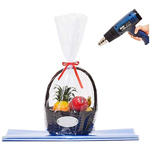 LazyMe Clear Basket Cellophane Bags Shrink Wrap Bags Cello Bags for Gift and Christmas Baskets, 18x24 inch (10 pcs) Cover