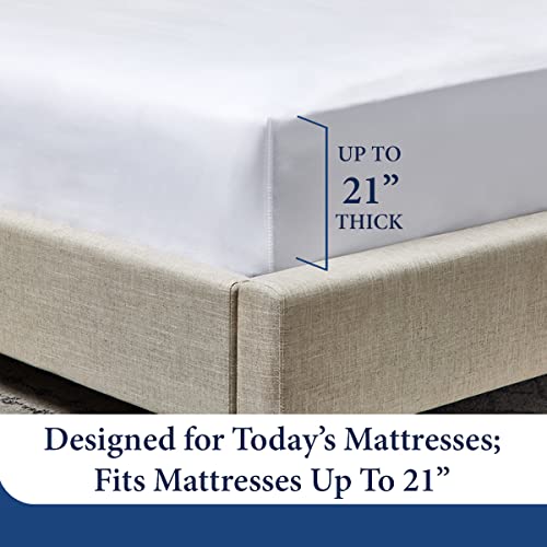 Cosy House Collection 1500 Series Extra Deep Pocket Fitted Sheet - Single Deep Pocket Fitted Bottom Sheet - Ultra Soft - Wrinkle, Stain, Fade Resistant Bed Sheet (Full, Navy Blue) #TOP4