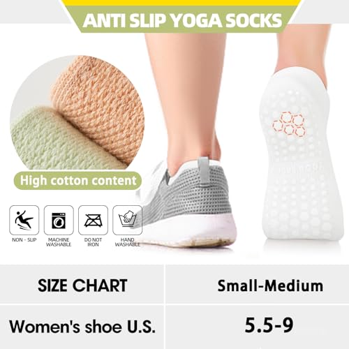 Image of 10 /20 Pairs Pilates Socks for Women, Non Slip Grip Yoga Barre Socks