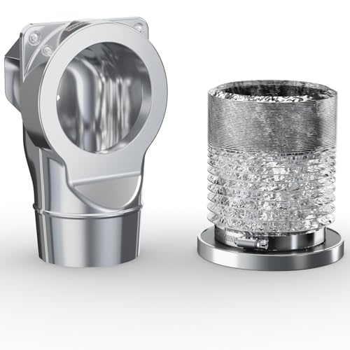 JEEVONY Magnetic Dryer Vent Coupling DV90 Airtight Seal Dryer Vent Connector Kit Easy to Clean Quick Connector Including a 2.6ft 4' Duct and two Clamps