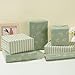 ZINTBIAL Reversible Gift Wrapping Paper Roll - Light Green Background with Beige Leaves - Green Stripe Design - for Birthdays,Weddings,Baby Showers,Mother's Day,Christmas - 17.5