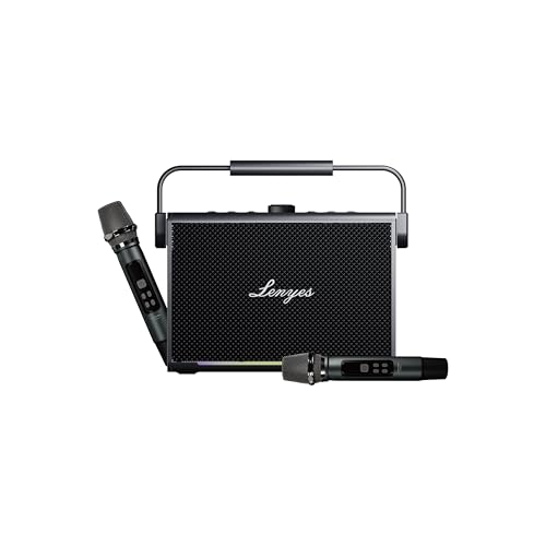 Lenyes Titan 2 Bluetooth Party Speaker | 200W Peak | 2 Wireless UHF Mics | RGB Lights | TWS Stereo | IPX6 Waterproof | 20000mAh Battery | AUX/USB/TF/O