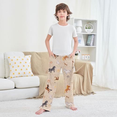 Boys' Pants Horse Horseshoe Animal Long Bottoms Jogger Pants Elastic Waist Trousers with Pockets S-XL3
