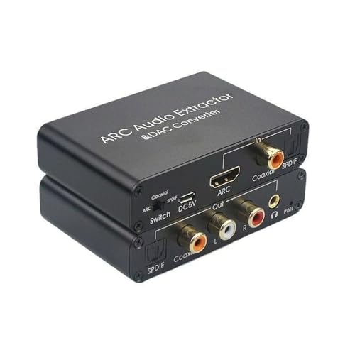 HDMI ARC Audio Extractor Converter,192KHz ARC Audio Extractor DAC Converter, Digital to Analog Audio Converter, Optical HDMI ARC to Optical/Coaxial Stereo L/R 3.5mm Jack for TV (ARC/SPDIF Coax Input)