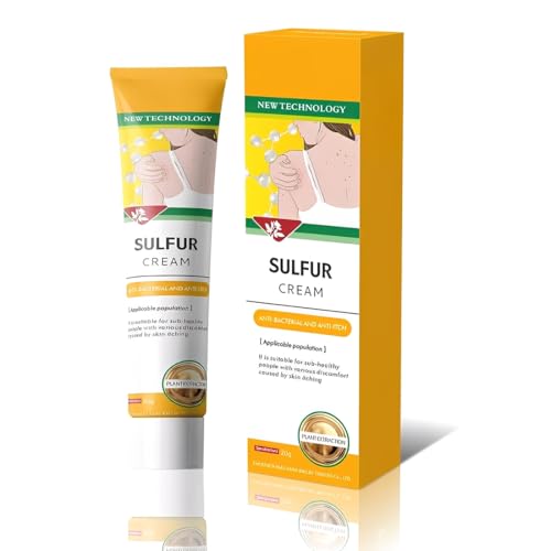 UZEXYA 1 Pezzi Per Dermosan Crema Allo Zolfo, Unguento Antiprurito Allo Zolfo, Per Viso Unguento Anti - Imperfezioni, Anti Brufoli, Punti Neri Per Pelle Grassa, Con Tendenza Acneica