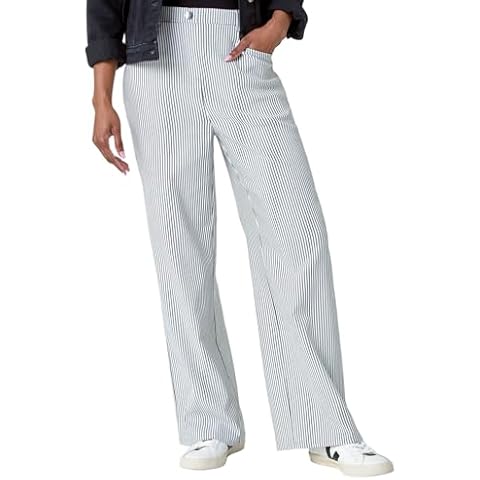 Roman Originals Striped Wide Leg Trousers for Women Cover