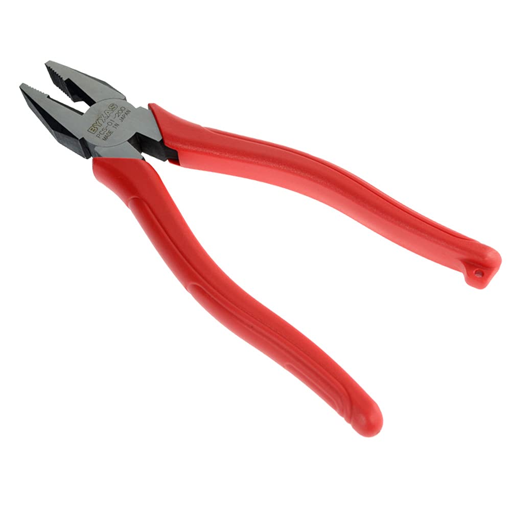 BYXAS Side Cutting Pliers Made In Japan Linesman Pliers Wire Cutter Anti-Slip Handle (8.5 inch)
