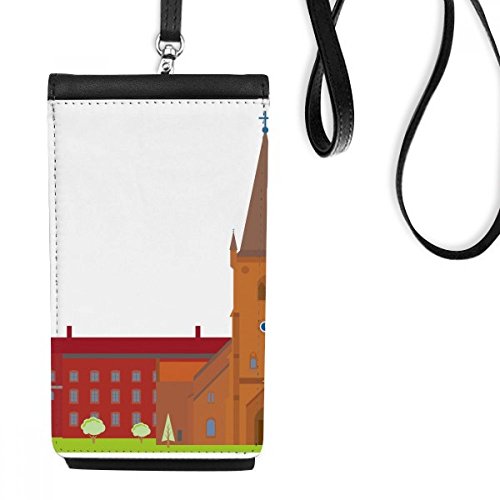Cadeau Danemark Koling haut-lieu touristique bourse cuir noir smartphone
