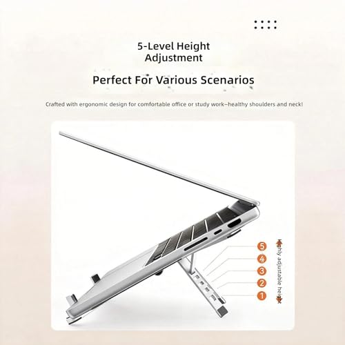Soporte portátil plegable de aluminio para laptop hasta 17" miniatura 3