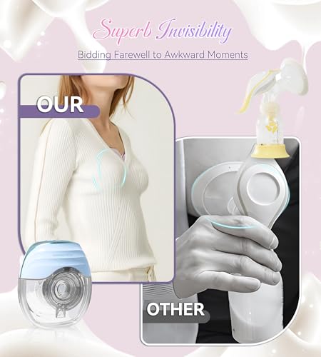 Image of Electric Breast Pump Wearable Models GLE10, Hands Free Breast Pump, Invisible & Lightweight Design, 3 Modes & 8 Levels, Portable Electric with 19 /21 /24mm Options, Includes Travel Suitcase(Blue 2PCS)