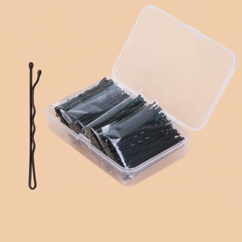 Bobby Pins, 200 Pcs Black Hair Pins Hairpins with Box for Women Lady Girls Kids Hairpins with Box Thick Hair Pins for Buns Invisible Weave Hair Grip Bulk Hair Styling Accessories Holder (Black 5CM)