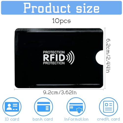 10 Stück 9,2 × 6,2 cm RFID Blocker Kartenhülle Kreditkartenetui RFID Schutz EC Karten Schutzhülle EC Karten Etui Ultradünn Kartenschutzhülle Kreditkartenhülle für Kreditkarte Bankkarten – Bild 4