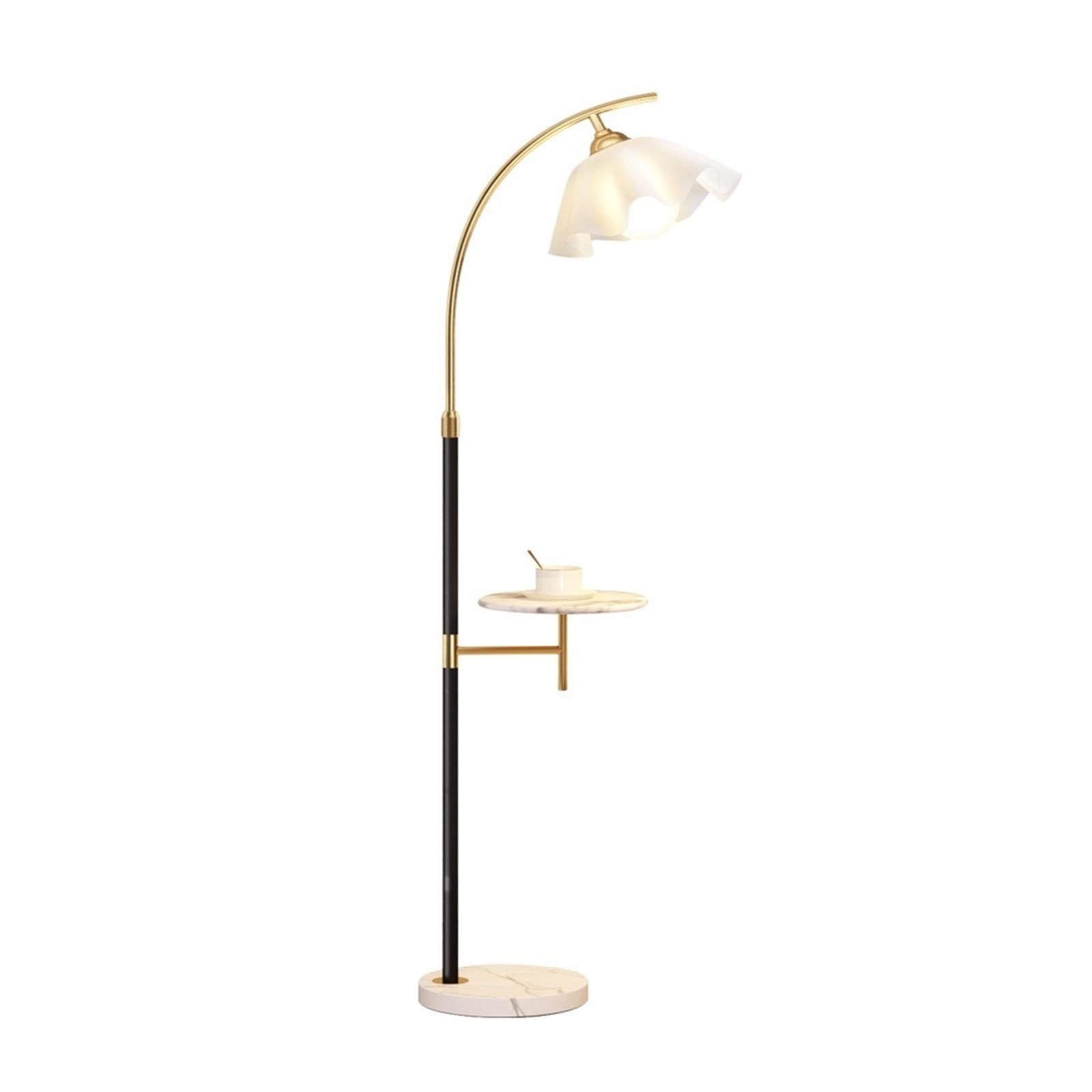 Z4T8M2K6G5 Tall Standing Lamp Floor Lamp with Table Attached, Marble End Side, Adjustable Reading for Office, Living Room, Bedroom, Dining