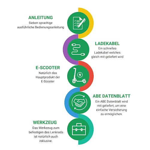 KUNSTIFY E-Scooter mit Straßenzulassung (10 Zoll Reifen), Bis zu 40km Reichweite, 20km/h - 6