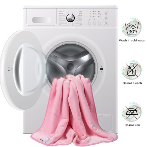Image of Sunheir Waterproof Dog Blankets for Extra Large Dogs - Cat Blanket Washable for Couch Protection, Soft Sherpa Fleece Puppy Throw Blanket to Prevent Urine Leaks & Protects Furniture, 50 inchX 60 inch, Pink