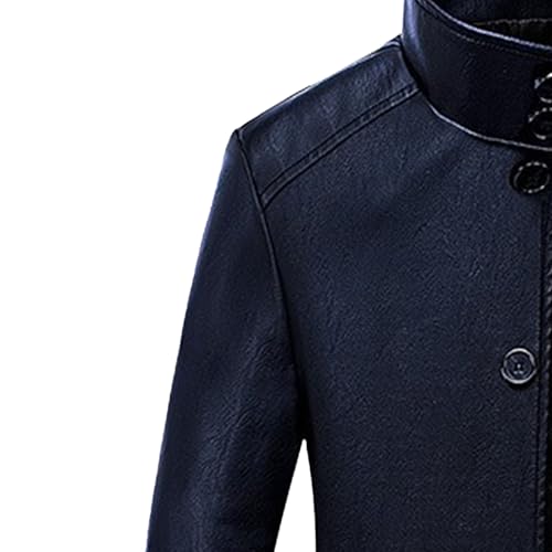 Manteau mi-long en similicuir veste de style moto décontractée pour homme