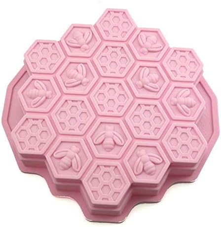 19 Cavities Honeycomb Cake Molds Silicone Soap Making Mold,Cake Baking Pan (Color in Random)