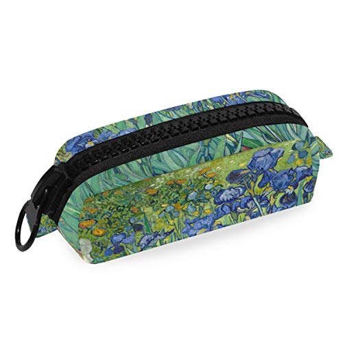 MONTOJ Federmäppchen mit großem Fassungsvermögen, Vincent Van Gogh, Malerei, Iris, Wachstum, Gard, Make-up-Pinsel, Organizer, Tasche aus Segeltuch Cover