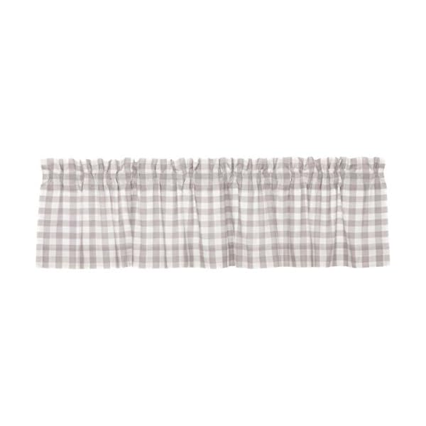   VHC-Brands-Annie-Buffalo-Check-Farmhouse-Kitchen-Window-Curtains-Lined-Valance-16x72-White-Grey