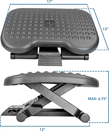 Metron Ergonomic Adjustable Office Footrest Desk | Foot Rest Under Table Chair with Massage Texture Design with 3 Height Position and 30-Degree Tilt Angle Easy Adjustment for Home Office - Image 4