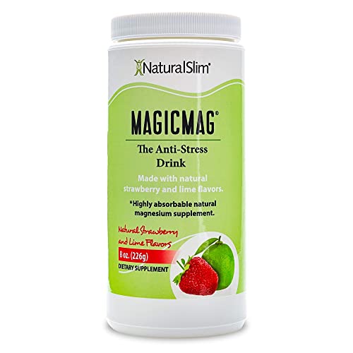 Naturalslim Magicmag Pure Magnesium Citrate Powder – Stress, Constipation, Muscle, Heart Health, And Sleep Support | Natural Strawberry & Lime Flavored Magnesium Supplement - 8Oz Drink Mix (Solo) #TOP11