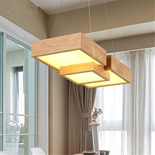 Table de dîner lumineuse avec la lampe suspendue en bois led - 6