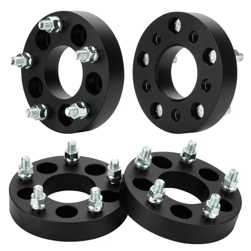5x4.5 to 5x5 1.25in Wheel Spacers Fit for Jeep Ford Ranger XJ KJ KK ZJ, Forged 5 Lug, Wheel Adapters With 1/2-20 Studs 71.5mm for Ford Explorer 1991-2018, Mustang 1994-2014, Ranger 1983-2011, 4Pcs