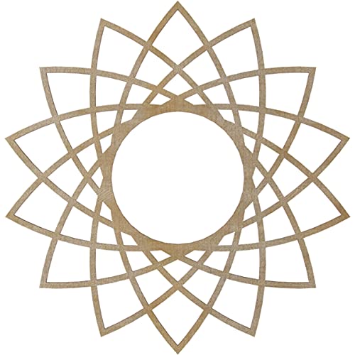 Image of Ekena Millwork 18 inchOD x 6 7 /8 inchID x 1 /4 inchT Eleanor Wood Fretwork Pierced Ceiling Medallion, Birch
