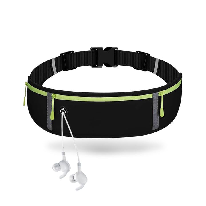 Zumhigh Cinturón Running para Teléfono Impermeable Riñonera Deportiva Ajustable con Multi-Bolsillos y Orificio para Auriculares Ideal Fitness Correr Viajes Running Belts for Women