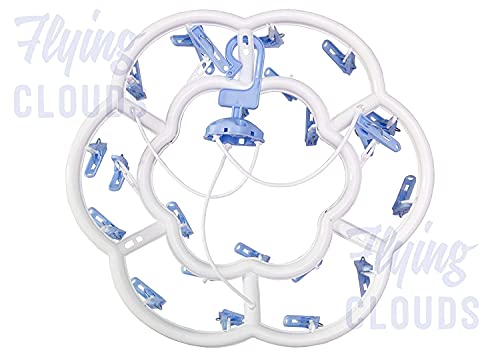 Image of Plastic Round Cloth Drying Stand Hanger with 24 Clips /pegs, Baby Clothes Hanger Stand, (Set of 1) Mutlicolor