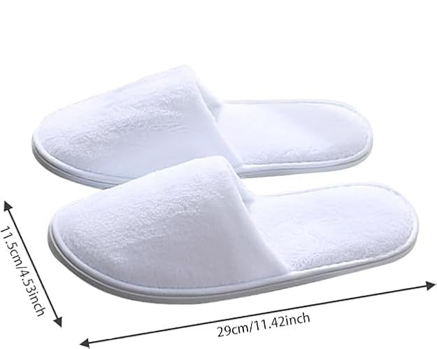 Image of JackPro Comfort Disposable TerryTowels Slippers for Home spa Party Guest Salons Hotels Hospitals and Home and Travel Close Toe (Free Size)
