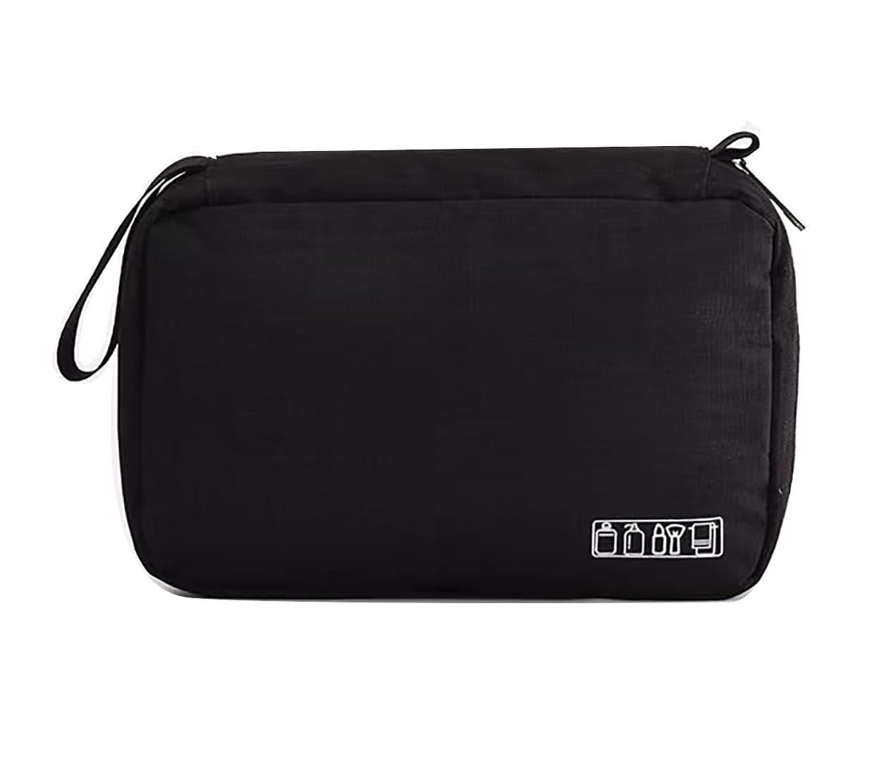 YmlikeTravel Hanging Toiletry Bag with Sturdy Hook, Large Capacity Portable Cosmetic Storage Pouch, Waterproof Bathroom Makeup Organizer for Women and Men (Black)