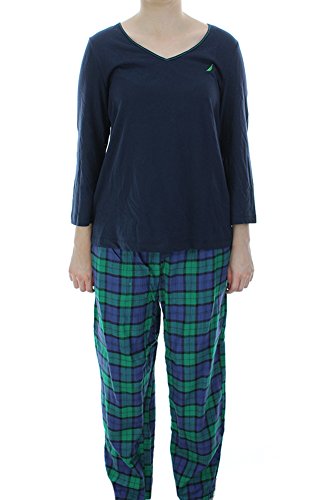 Nautica Sleepwear Women's Red Plaid Flannel Pajama Set