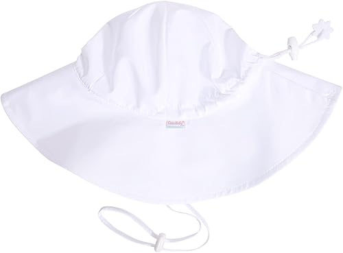 Sombrero de sol unisex para bebé con UPF 50+ sombrero de playa ajustable al aire libre, sombrero de ala ancha para bebé niño pequeño