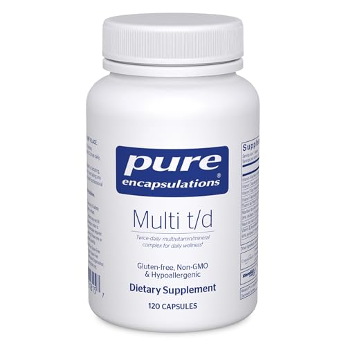 Image of Pure Encapsulations Multi T /D - Multivitamin & Mineral Supplement - for Daily Wellness, Cardiovascular & Immune Health* - Rich in Vitamins & Minerals - Gluten Free & Vegetarian - 120 Capsules