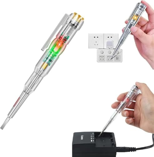 Image of Voltage Tester Pen - Intelligent LED Circuit Tester for AC /DC 12-250V, Power Detector with Screwdriver, Circuit Light Tester, Electrician Voltage Tester with Wire Testing, Plug & Power Line detector