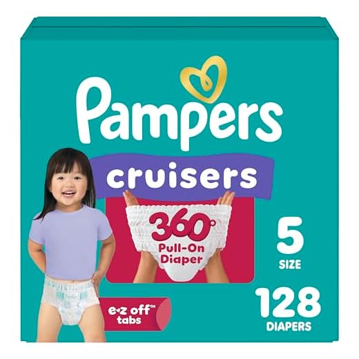 Pampers Diapers - Cruisers 360 - Size 5, 128 Count, Babyproof up to 100% Leakproof Pull-On Diaper