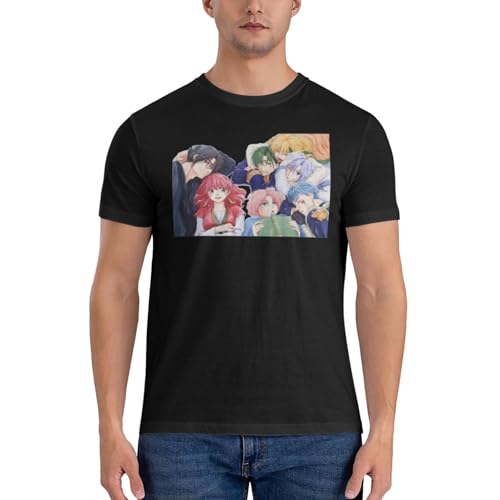 yona of The Dawn T-Shirts Men's Casual Shirt Summer Crew Neck Cotton Short Sleeve Tees Black2