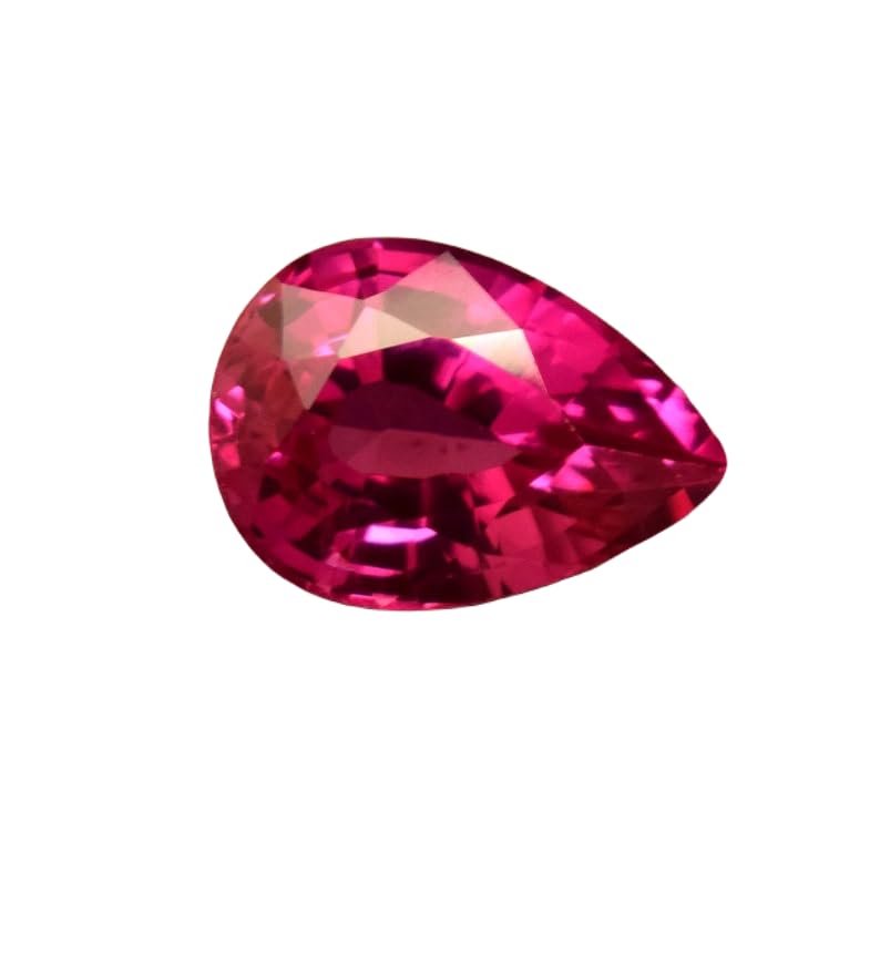 Saphir rose véritable taillé en poire, gemme d'exception pour bague