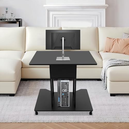 Bureau d'ordinateur mobile gain de place de 80 x 60 cm noir robuste