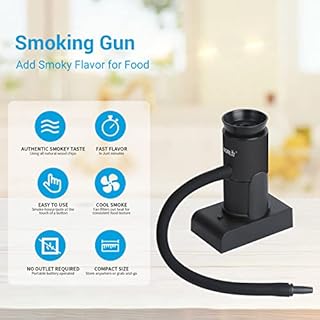 BORUIT Smoking Gun Cocktail Smoker Gun Includes Wood Chips and Accessories,Portable Drink Smoker,Indoor Food Smoker Infuser Kit for Cocktails,Meat,BBQ,Cheese,Veggies & Sous Vide（Black)