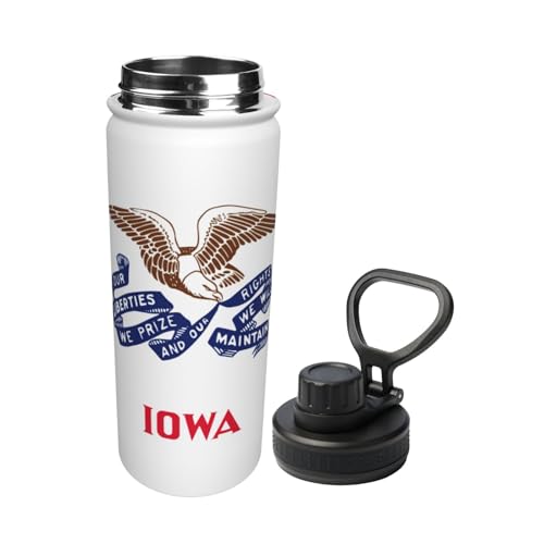Botella de acero inoxidable con bandera de Iowa de alta resistencia térmica 3