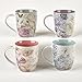 Christian Art Gifts Ceramic Coffee/Tea Mug Set for Women | Vintage Botanic Floral Inspirations Design Bible Verse Mug Set | Boxed Set/4 Coffee Cups