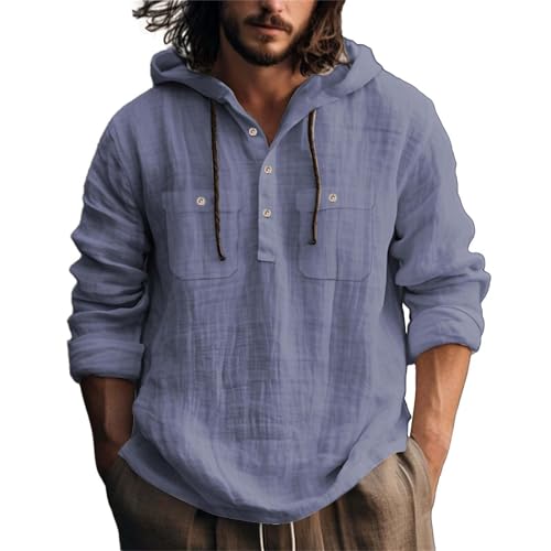 Sweatshirts Henley homme et chemise d'été respirante à cordon ajustable