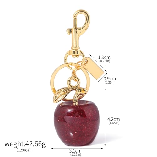 Image of Fruit Bag Charm Keychain - Gold Key Chain, Cute Purse Handbags Accessories - Beautiful Gift for Women