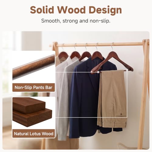 StorageWorks Wood Hangers 6 Pack, Extra Wide Shoulder Suit Hanger, Walnut - image 6