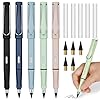 vgggrd 5 Piezas Lapiz Eterno Infinito, Lápiz Sin Tinta Portátil, Lápiz Reutilizable con 10 Puntas de Repuesto y 5 Borrador para Dibujo Escritura Oficina