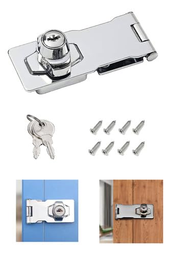 Tranca Porta Fechadura Armário Trava Com Chave Casa Janela