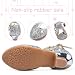 Imagen de LECYGNB Niñas Zapatos Disfraz Princesa Zapatillas Lentejuelas Antideslizante Zapatos Tacón Zapatillas Baile Vestir Fiesta Cumpleaños Boda Infantil Plata EU 32
