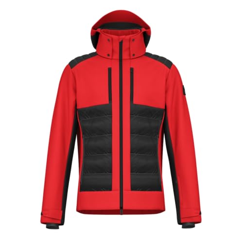 HEAD Men’s Immensity Insulated Ski Jacket – Waterproof, PrimaLoft® ThermoPlume®, Detachable Hood & Snow Gaiter - Red, Large